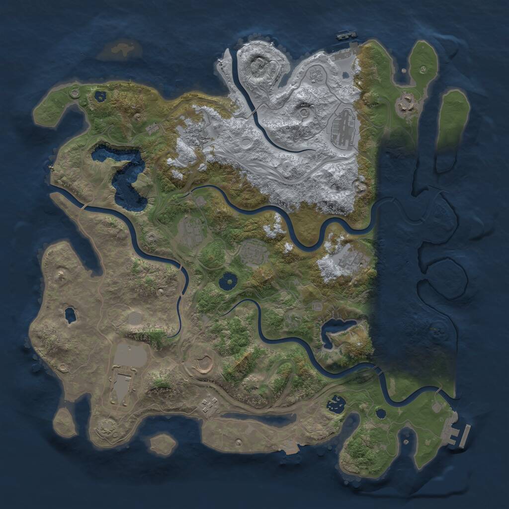 Rust Map: Procedural Map, Size: 4250, Seed: 1332664021, 16 Monuments
