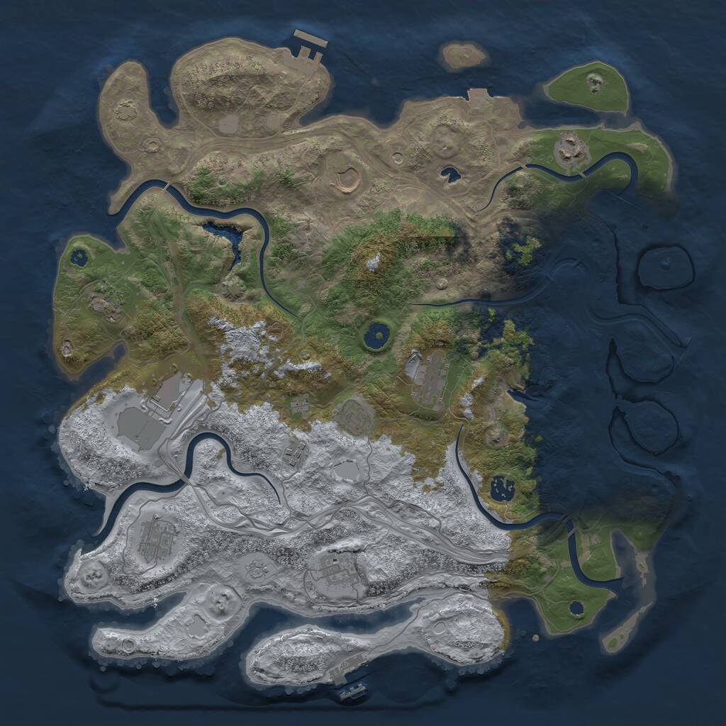 Rust Map: Procedural Map, Size: 4250, Seed: 998780321, 16 Monuments