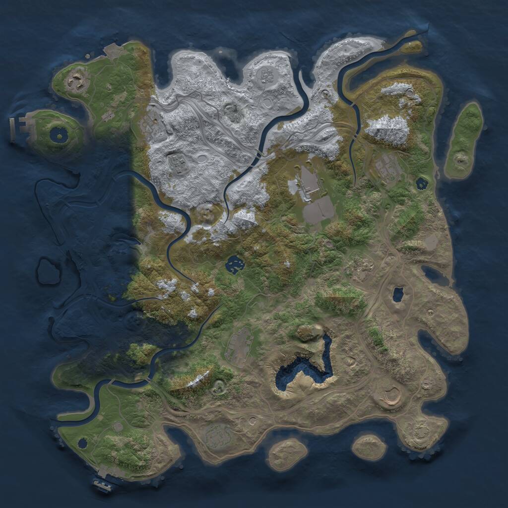 Rust Map: Procedural Map, Size: 4250, Seed: 927569342, 16 Monuments