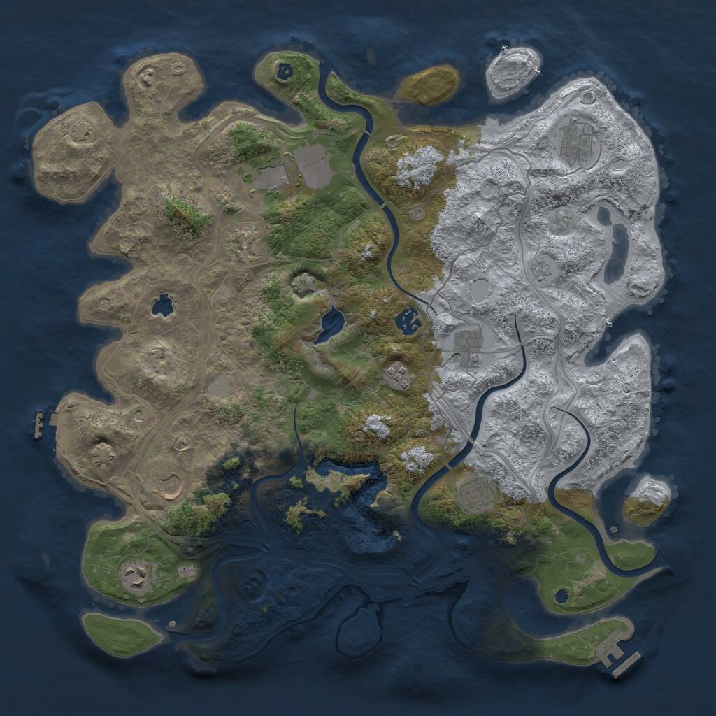 Rust Map: Procedural Map, Size: 4250, Seed: 1332431489, 15 Monuments