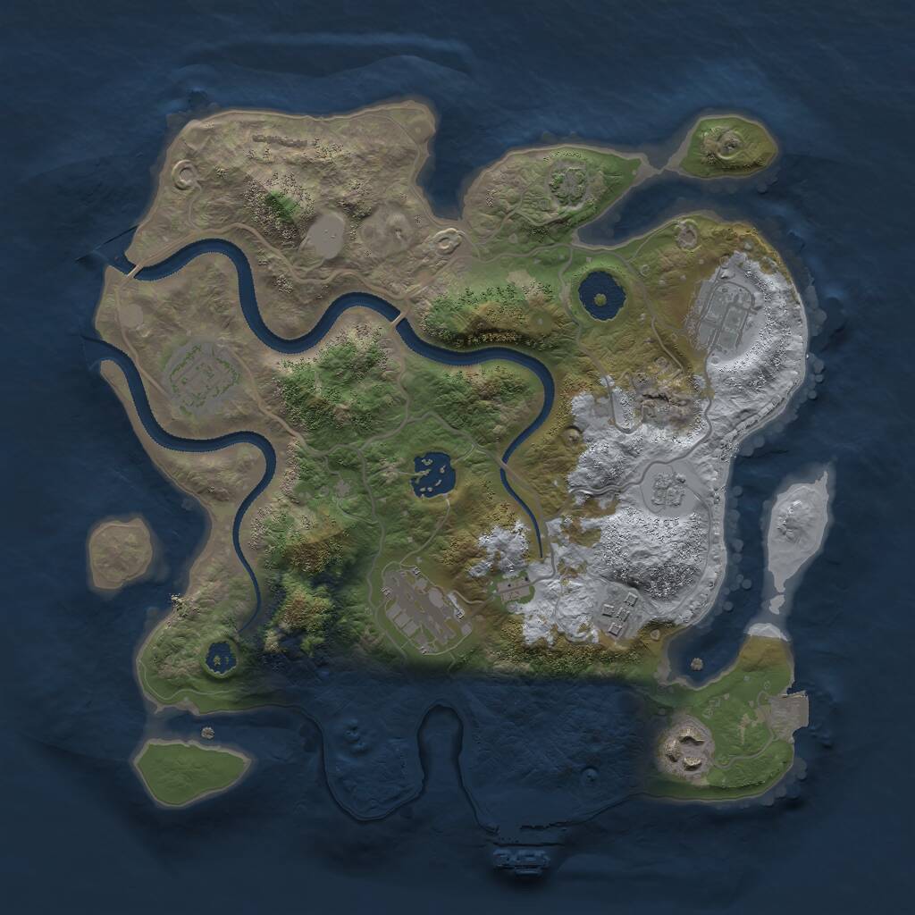 Rust Map: Procedural Map, Size: 3000, Seed: 94246, 10 Monuments