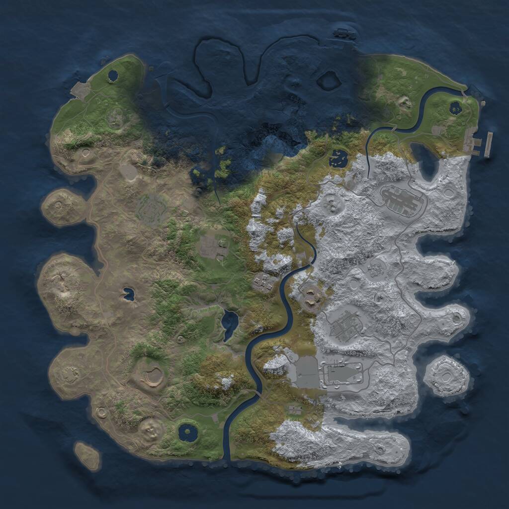 Rust Map: Procedural Map, Size: 4000, Seed: 1854270771, 15 Monuments