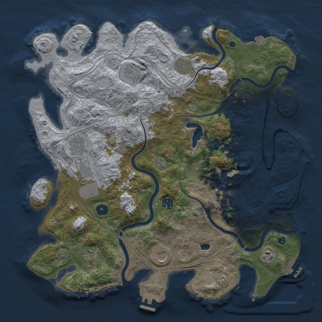 Rust Map: Procedural Map, Size: 4250, Seed: 1900499720, 15 Monuments