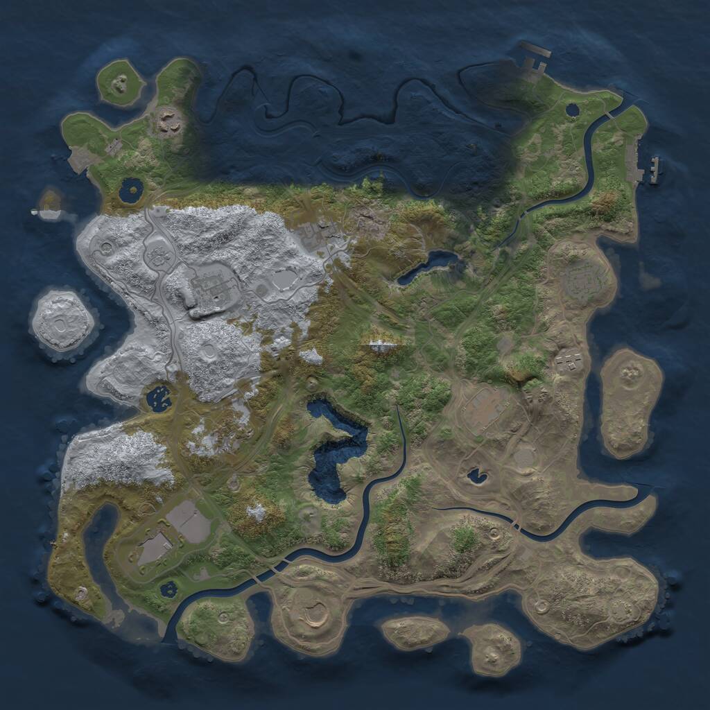 Rust Map: Procedural Map, Size: 4250, Seed: 752405557, 16 Monuments