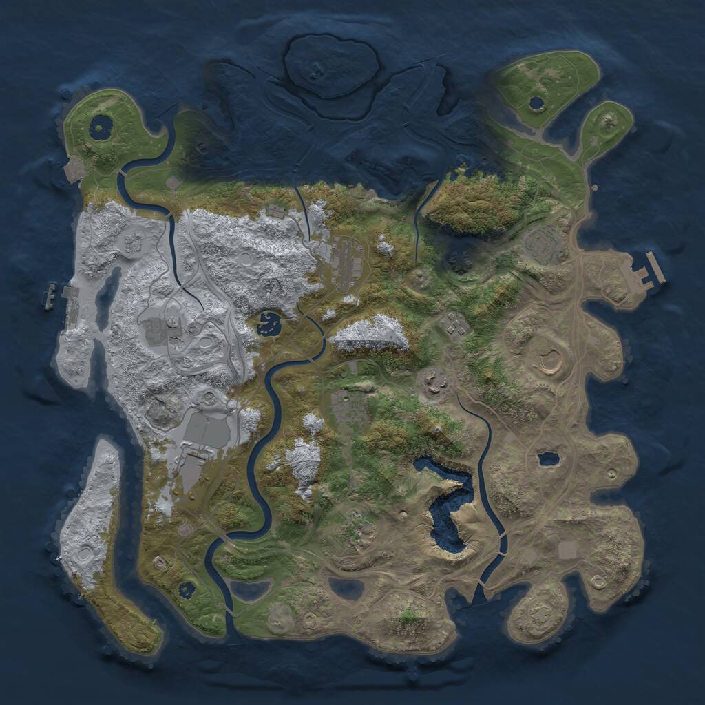 Rust Map: Procedural Map, Size: 4250, Seed: 1942821341, 16 Monuments