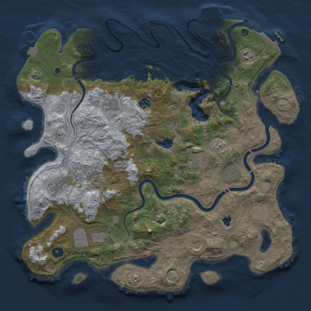 Rust Map: Procedural Map, Size: 4250, Seed: 139994865, 16 Monuments