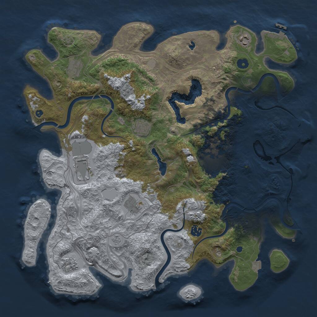 Rust Map: Procedural Map, Size: 4250, Seed: 429812573, 15 Monuments