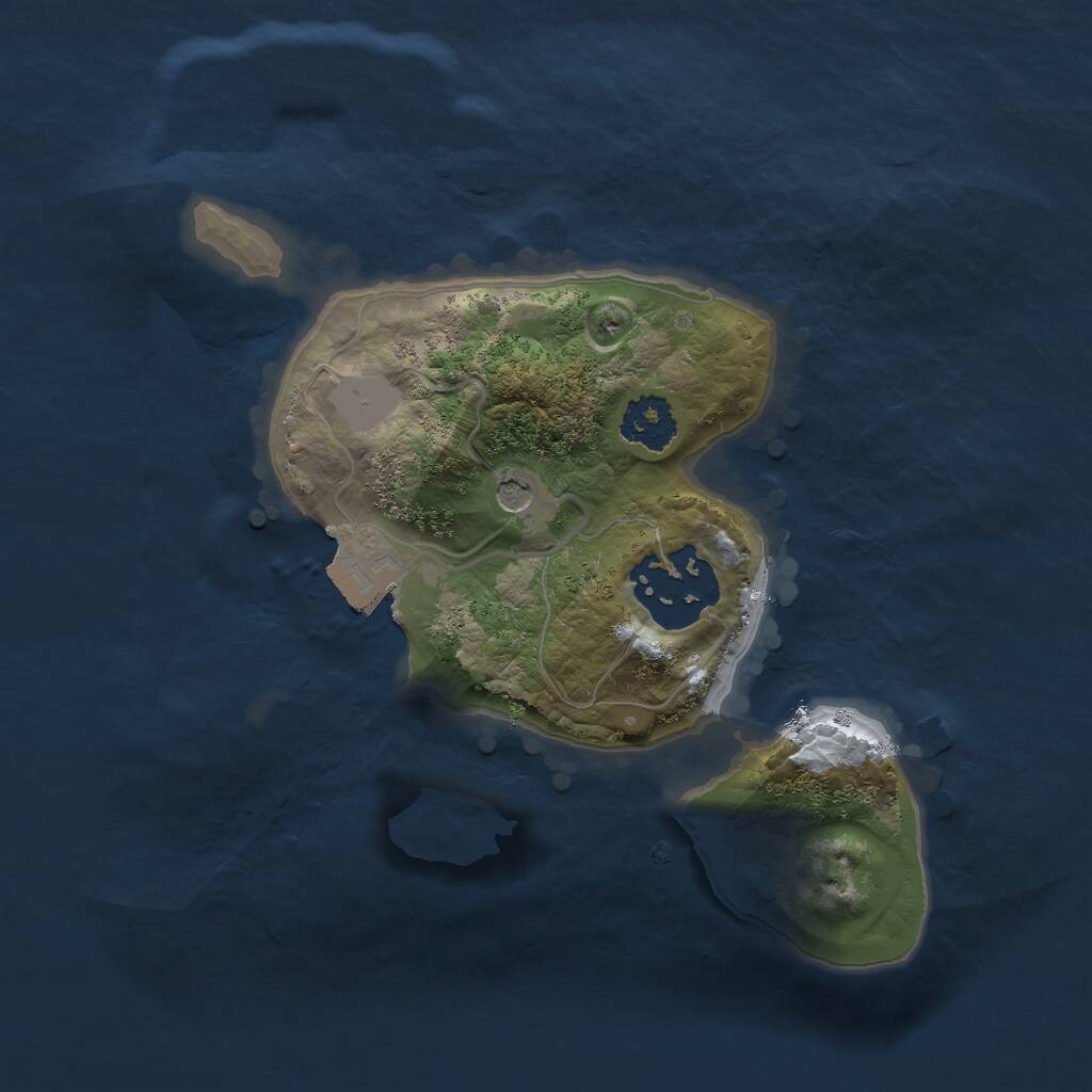 Rust Map: Procedural Map, Size: 2000, Seed: 672038095, 3 Monuments