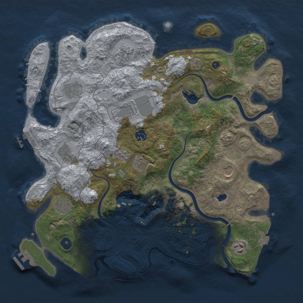 Rust Map: Procedural Map, Size: 4000, Seed: 32768, 16 Monuments