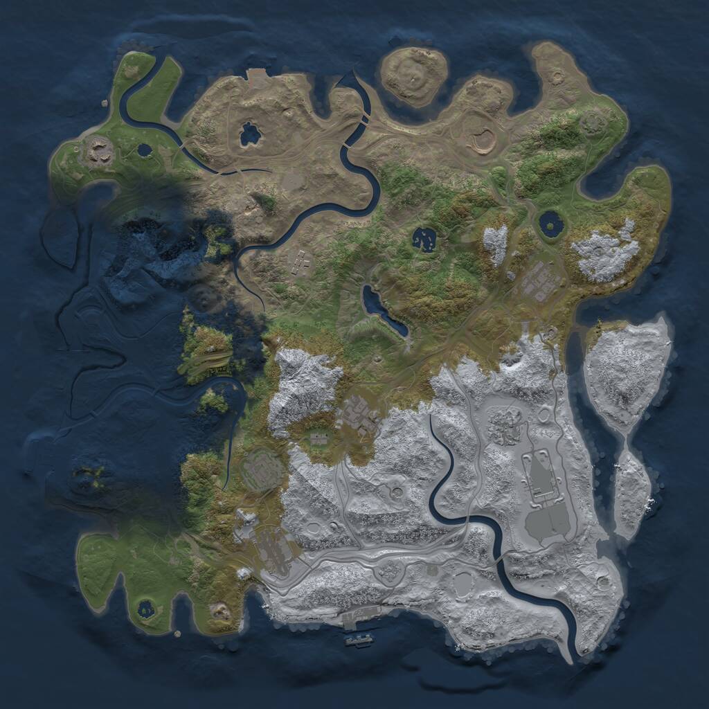 Rust Map: Procedural Map, Size: 4250, Seed: 1732618458, 16 Monuments