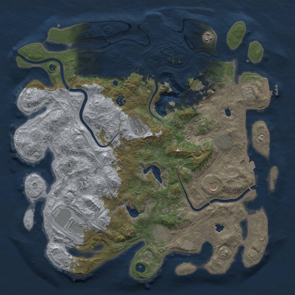 Rust Map: Procedural Map, Size: 4500, Seed: 1789, 16 Monuments