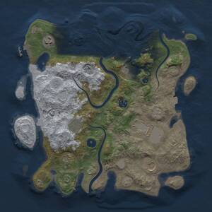 Thumbnail Rust Map: Procedural Map, Size: 3500, Seed: 1152913333, 14 Monuments
