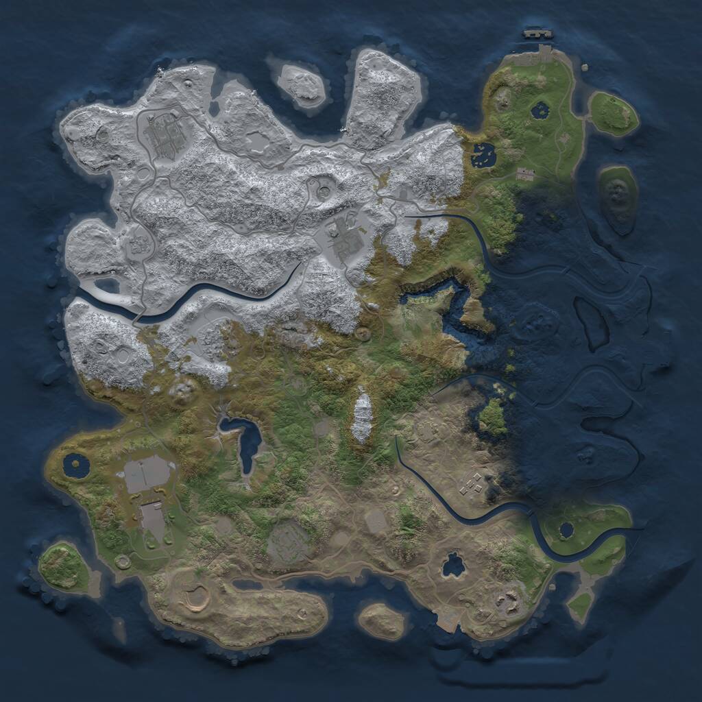 Rust Map: Procedural Map, Size: 4000, Seed: 1170284400, 15 Monuments