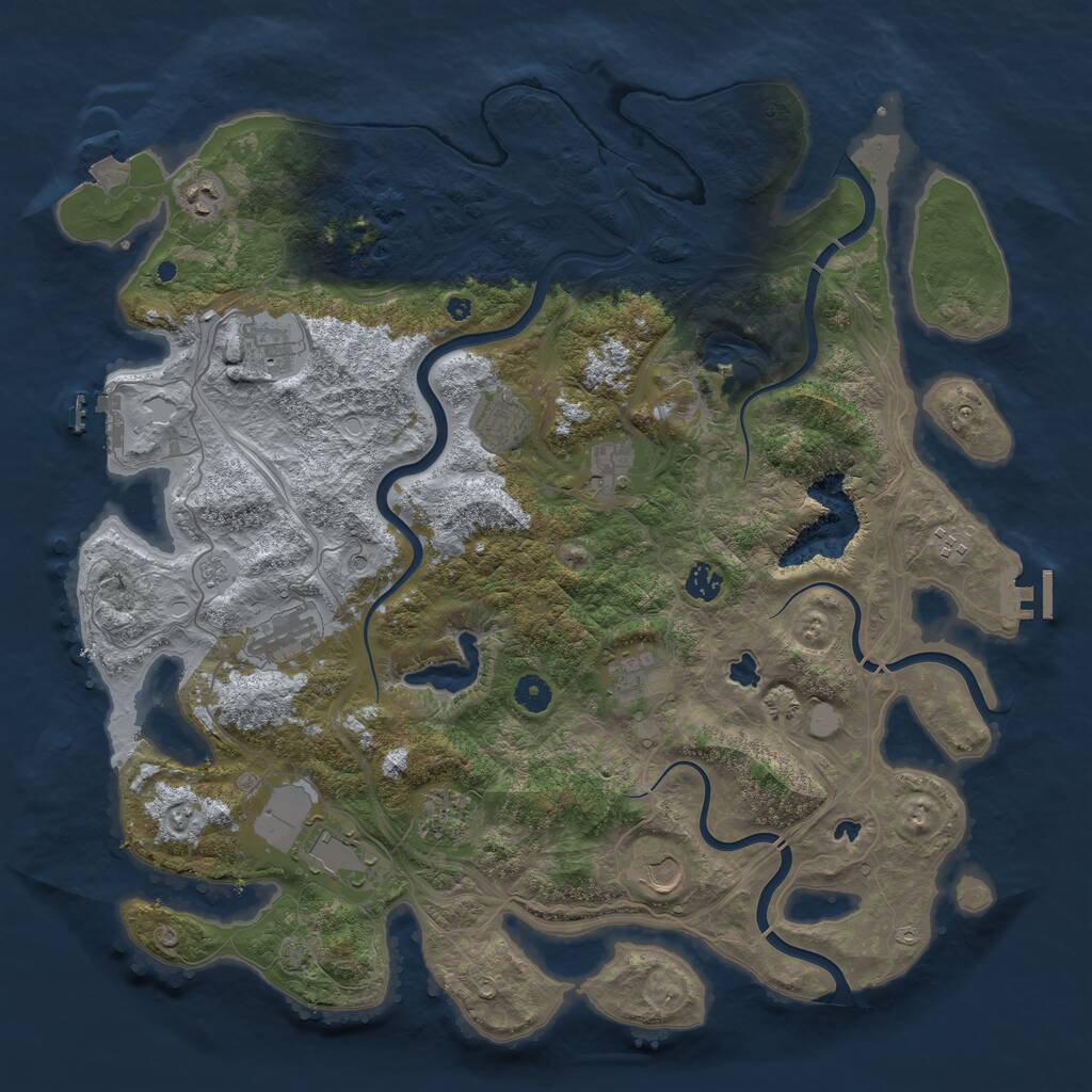 Rust Map: Procedural Map, Size: 4500, Seed: 720537415, 17 Monuments