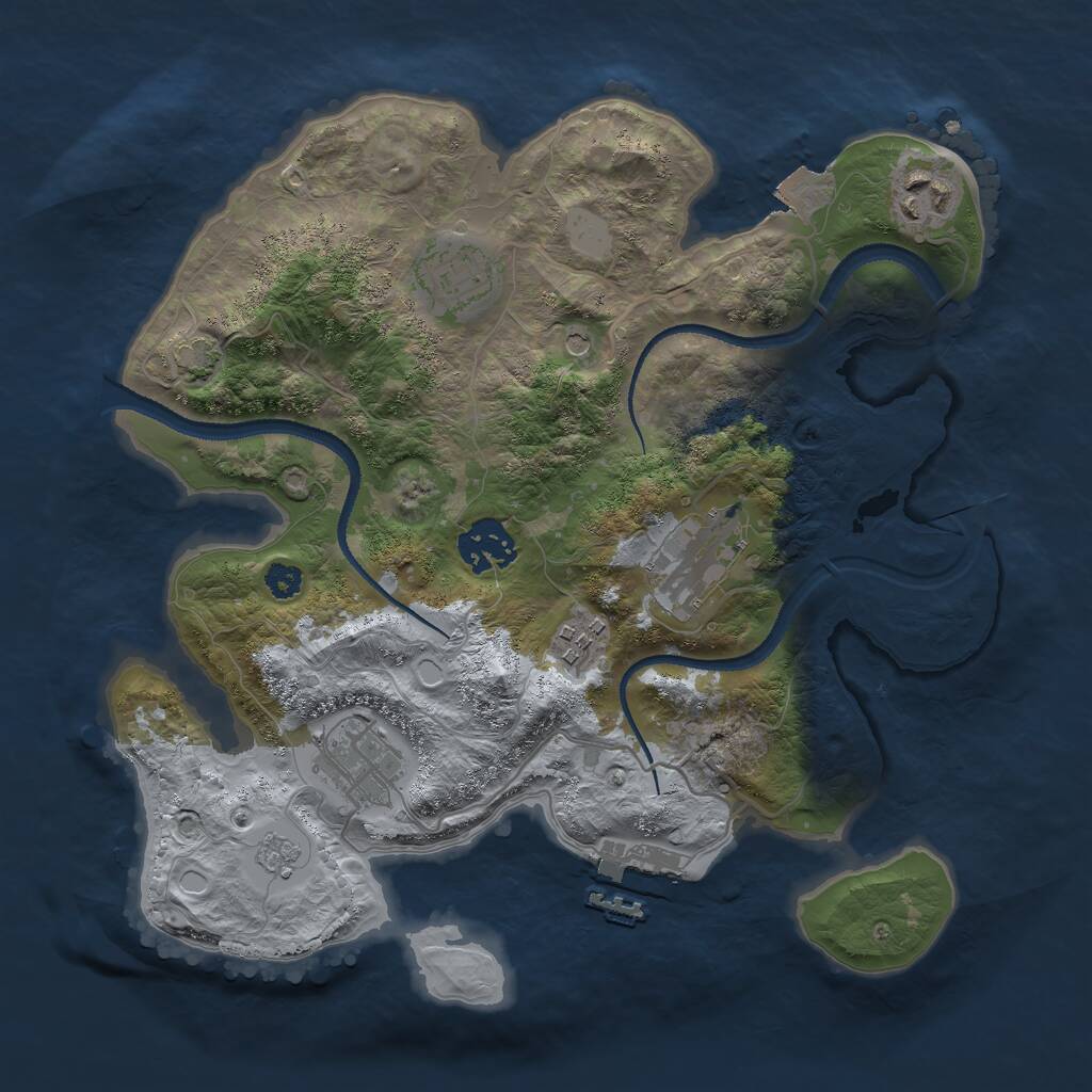 Rust Map: Procedural Map, Size: 3000, Seed: 699999, 11 Monuments