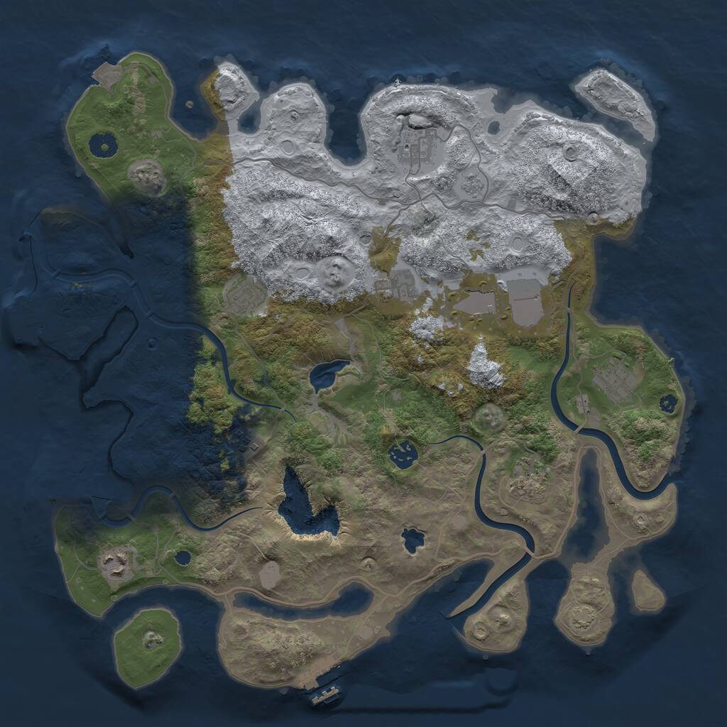 Rust Map: Procedural Map, Size: 4000, Seed: 449641773, 15 Monuments