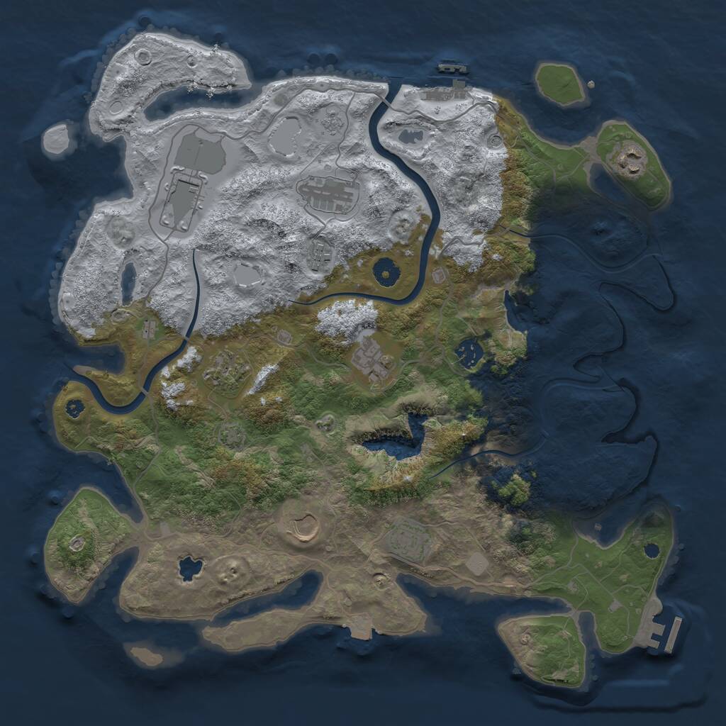 Rust Map: Procedural Map, Size: 4000, Seed: 852963, 15 Monuments