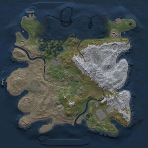 Thumbnail Rust Map: Procedural Map, Size: 3500, Seed: 7878, 14 Monuments