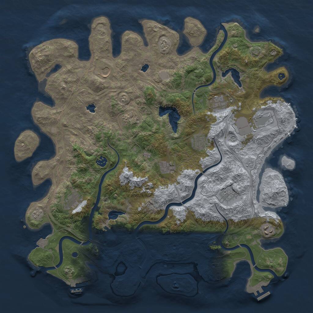 Rust Map: Procedural Map, Size: 4500, Seed: 321190082, 17 Monuments