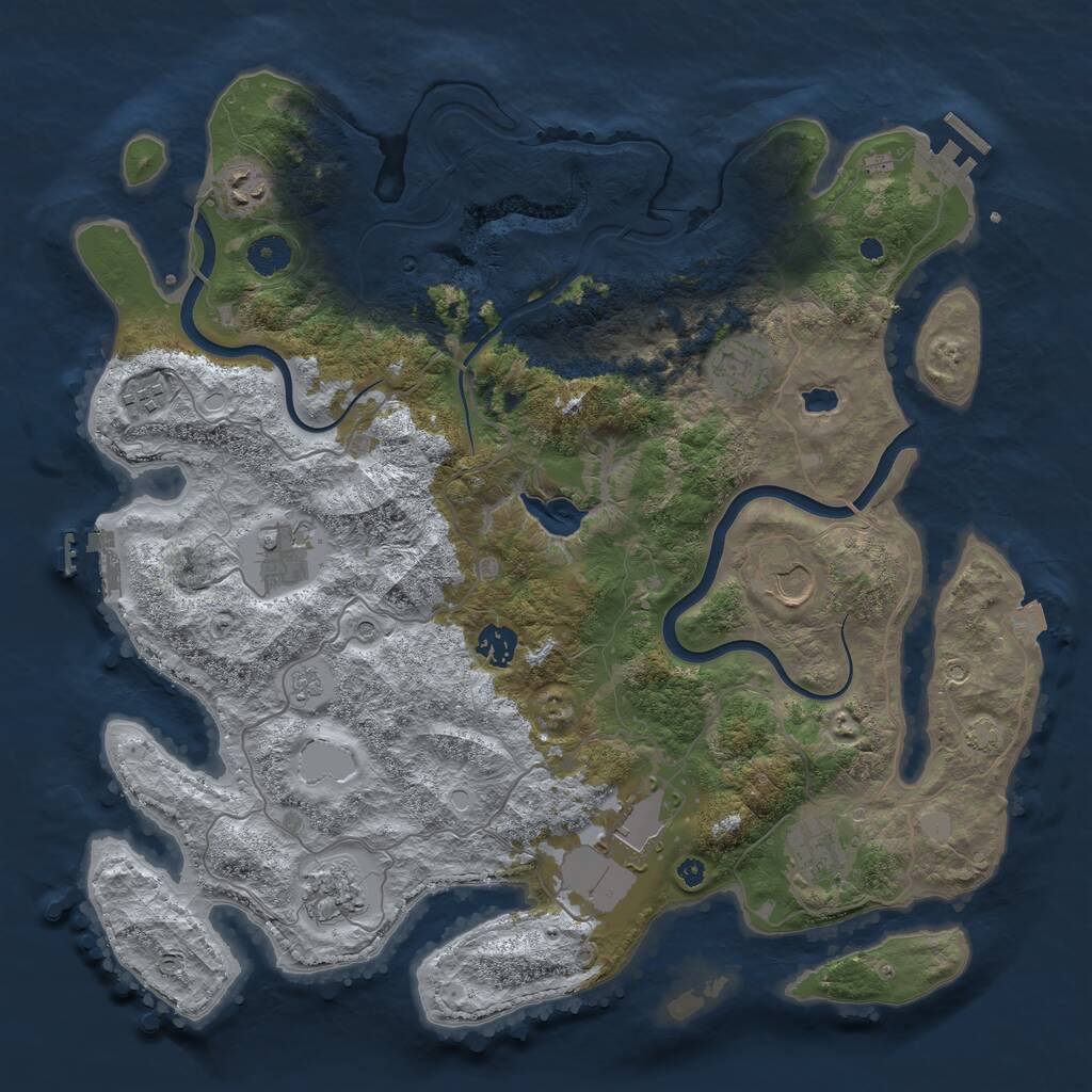 Rust Map: Procedural Map, Size: 4000, Seed: 1661865232, 15 Monuments