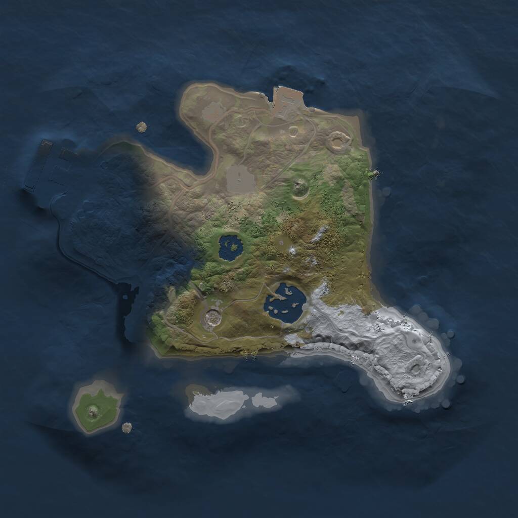 Rust Map: Procedural Map, Size: 2000, Seed: 1198335375, 4 Monuments