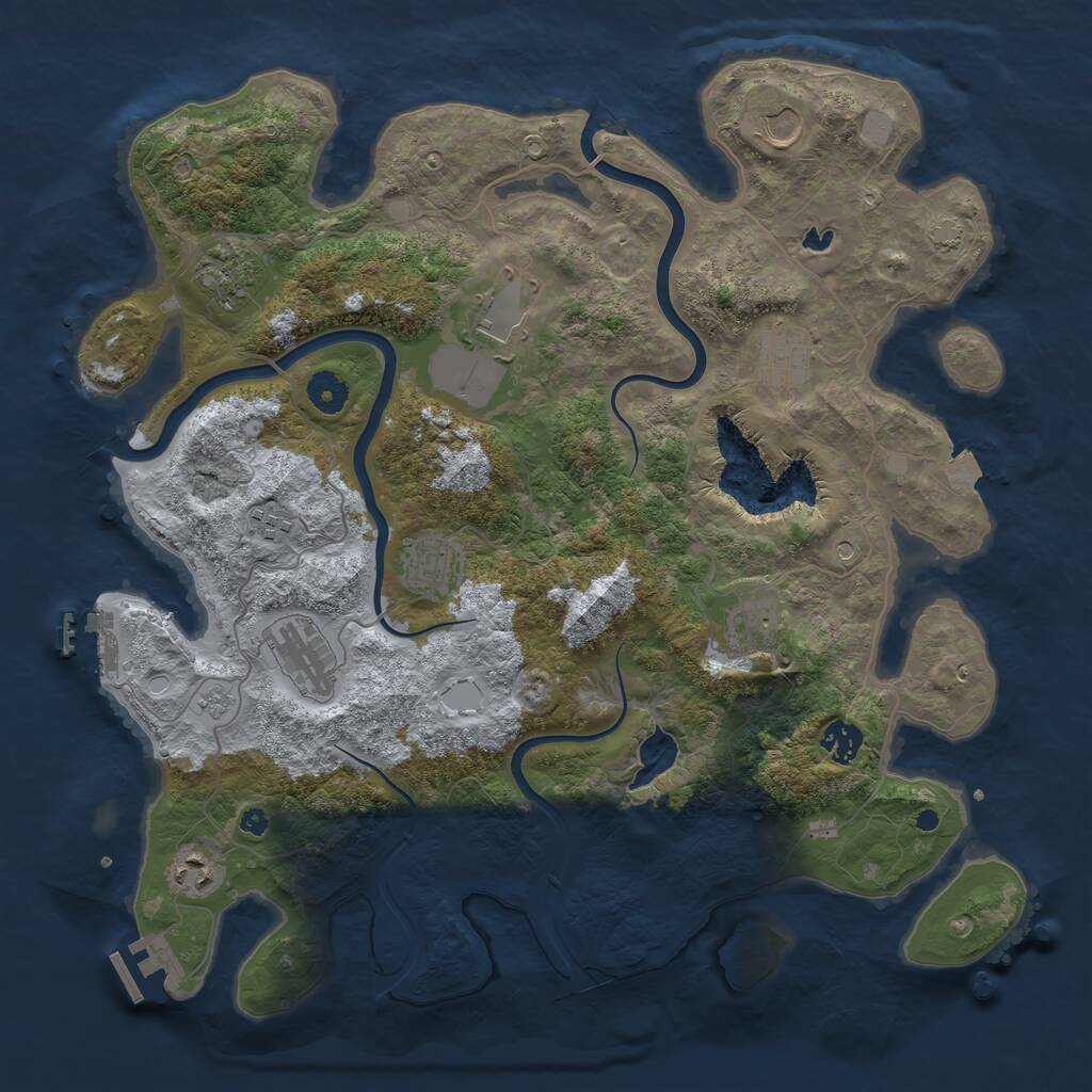 Rust Map: Procedural Map, Size: 4000, Seed: 168412543, 16 Monuments