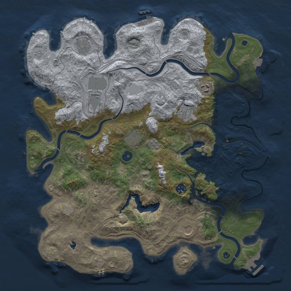 Rust Map: Procedural Map, Size: 4250, Seed: 466320245, 15 Monuments