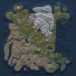 Thumbnail Rust Map: Procedural Map, Size: 4000, Seed: 477845663, 16 Monuments