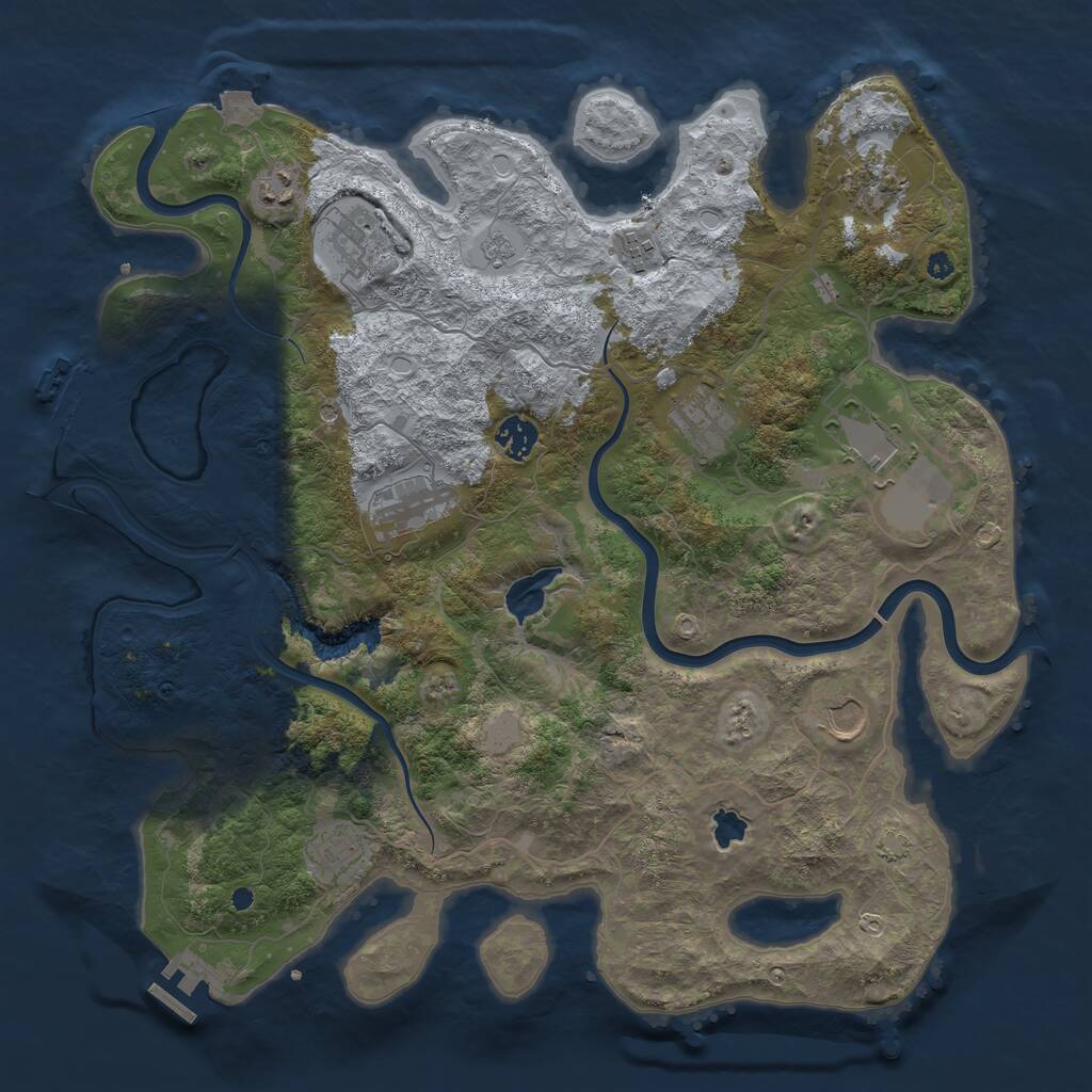 Rust Map: Procedural Map, Size: 4000, Seed: 15986, 16 Monuments