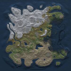 Thumbnail Rust Map: Procedural Map, Size: 4000, Seed: 1891267223, 16 Monuments