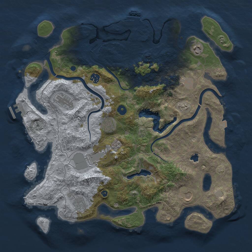 Rust Map: Procedural Map, Size: 4000, Seed: 1624146309, 15 Monuments