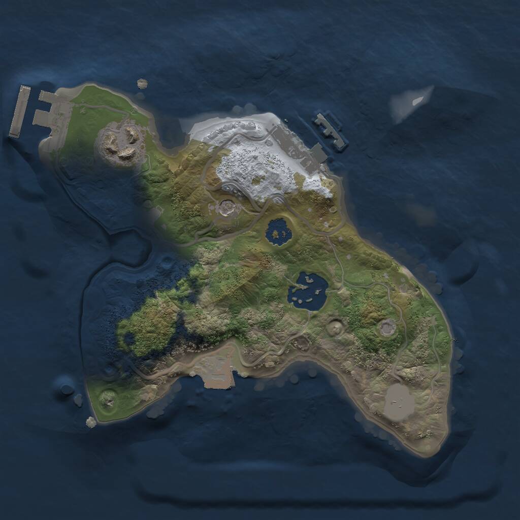 Rust Map: Procedural Map, Size: 2000, Seed: 36655, 6 Monuments