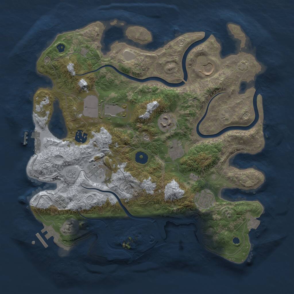 Rust Map: Procedural Map, Size: 3500, Seed: 1750773441, 14 Monuments