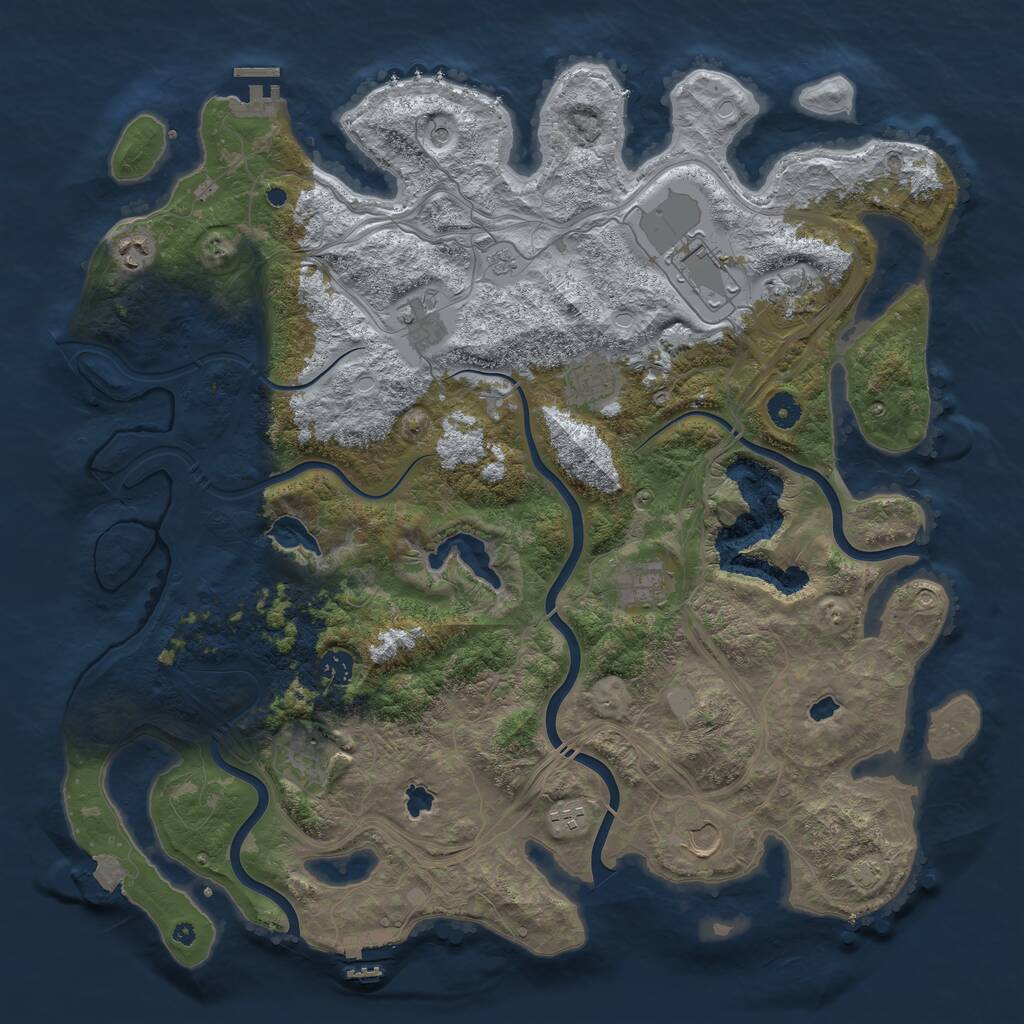 Rust Map: Procedural Map, Size: 4500, Seed: 792486230, 16 Monuments