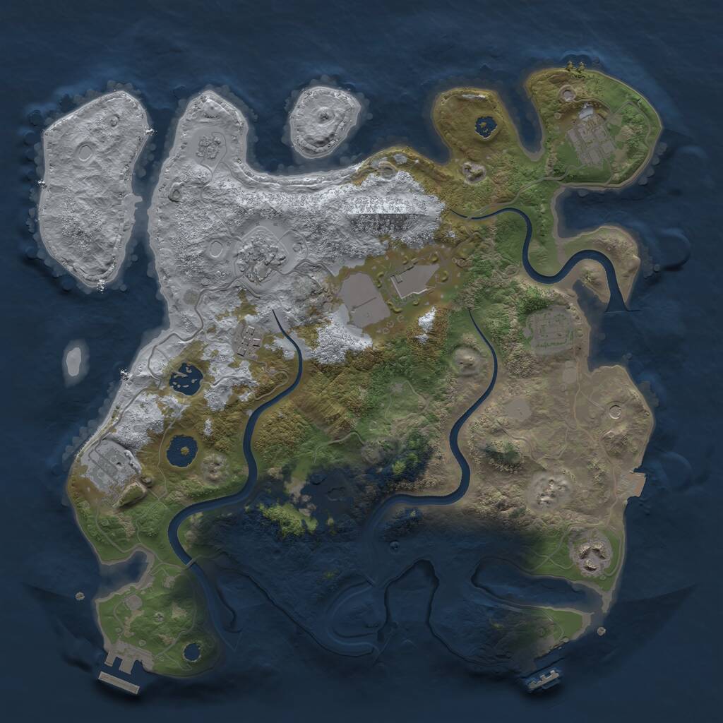 Rust Map: Procedural Map, Size: 3500, Seed: 501752550, 15 Monuments