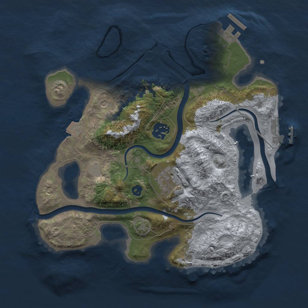 Rust Map: Procedural Map, Size: 2800, Seed: 2100048264, 7 Monuments