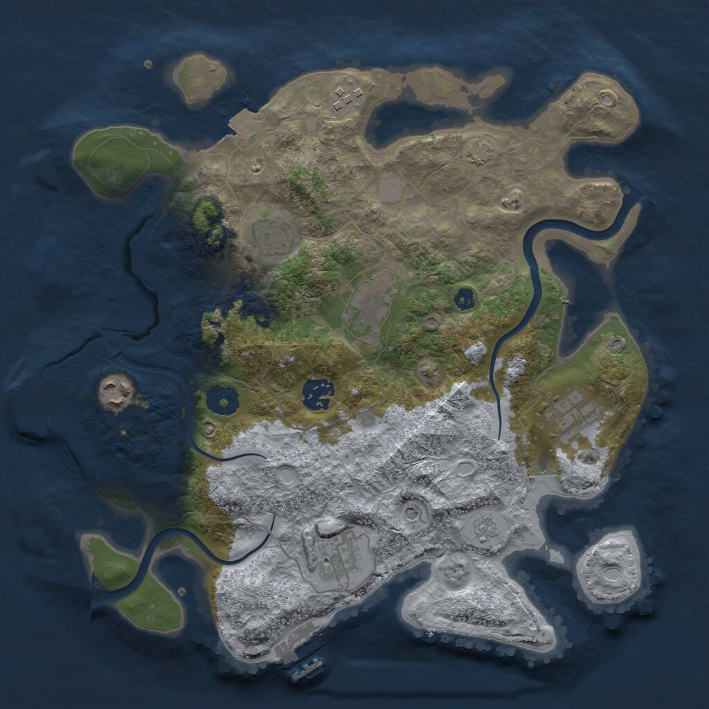 Rust Map: Procedural Map, Size: 3300, Seed: 918274, 13 Monuments