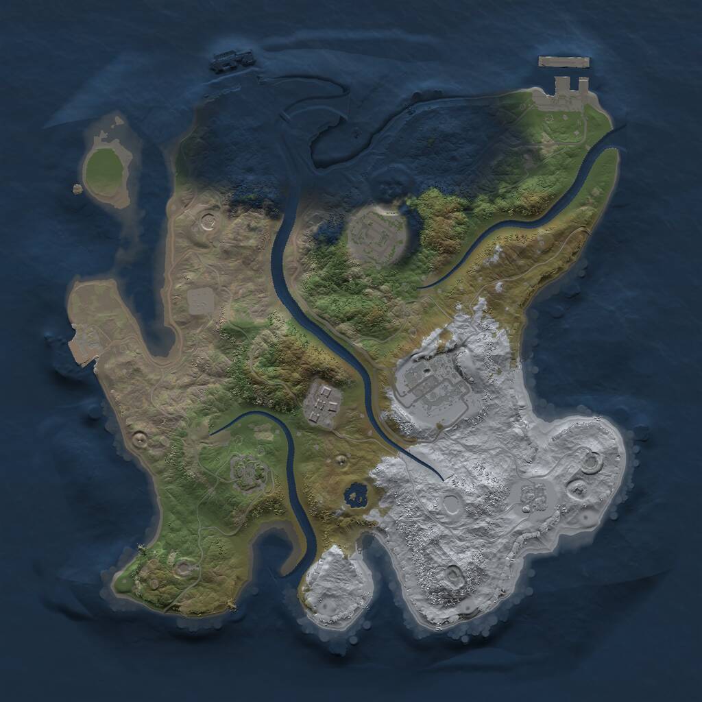 Rust Map: Procedural Map, Size: 2800, Seed: 1102, 9 Monuments