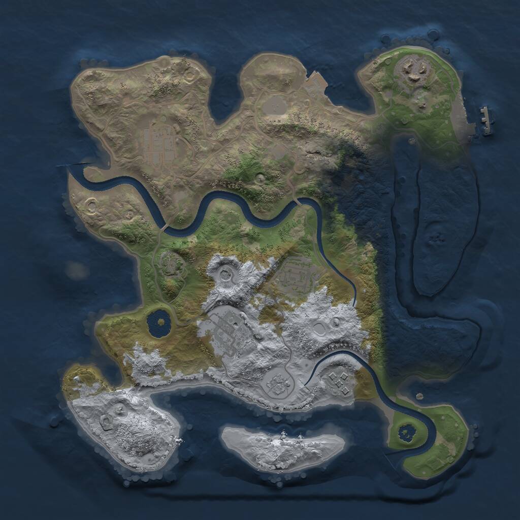 Rust Map: Procedural Map, Size: 3000, Seed: 9165437, 10 Monuments