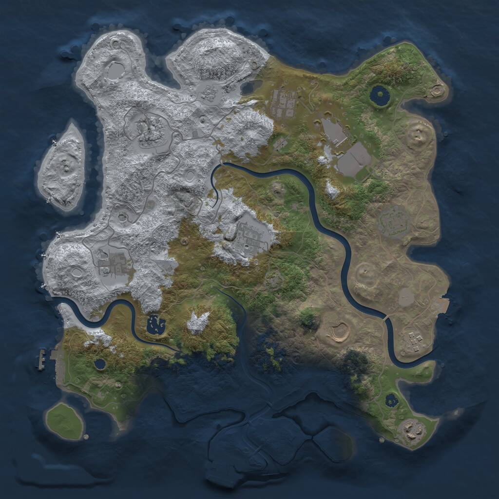 Rust Map: Procedural Map, Size: 3800, Seed: 561114141, 16 Monuments