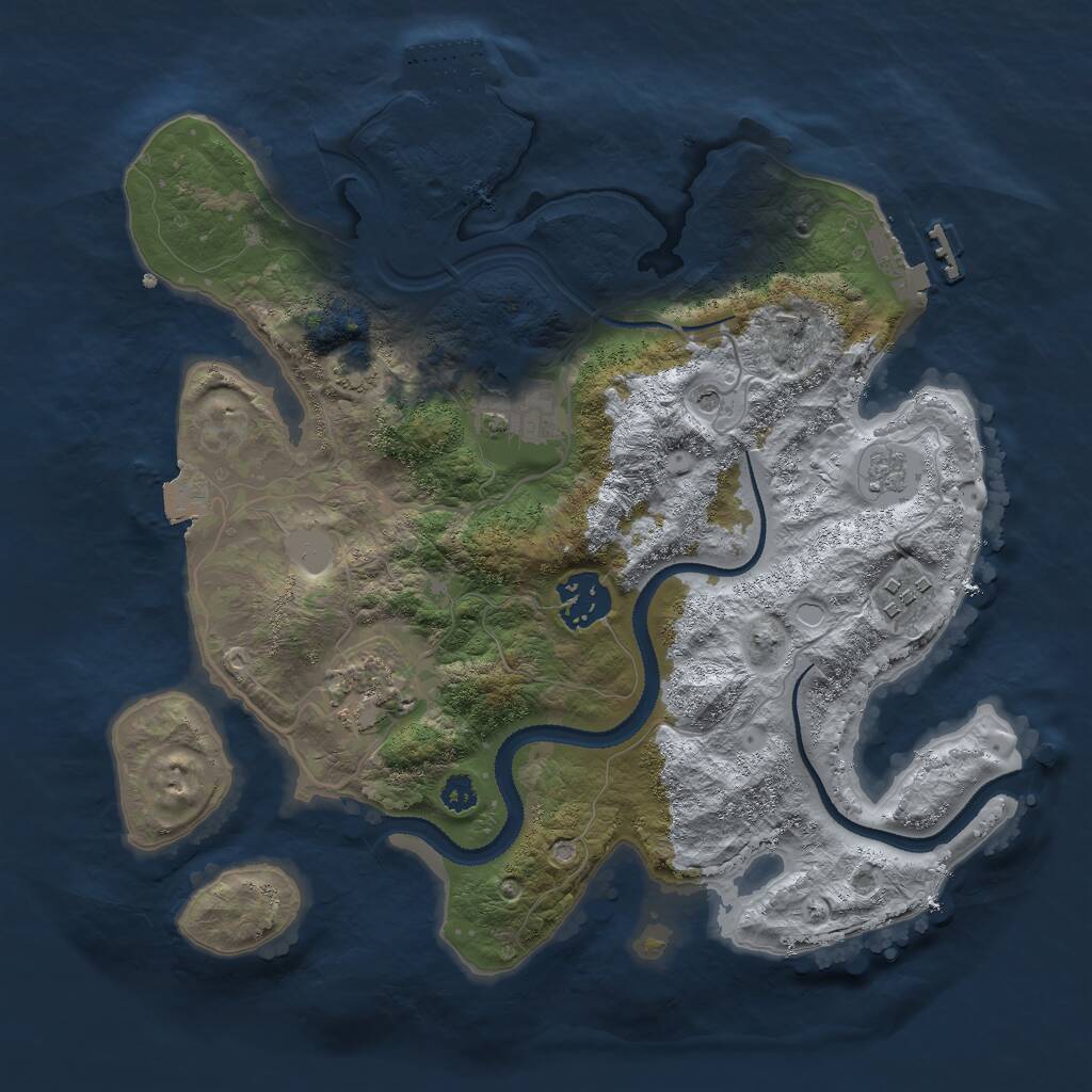 Rust Map: Procedural Map, Size: 3000, Seed: 298342, 10 Monuments