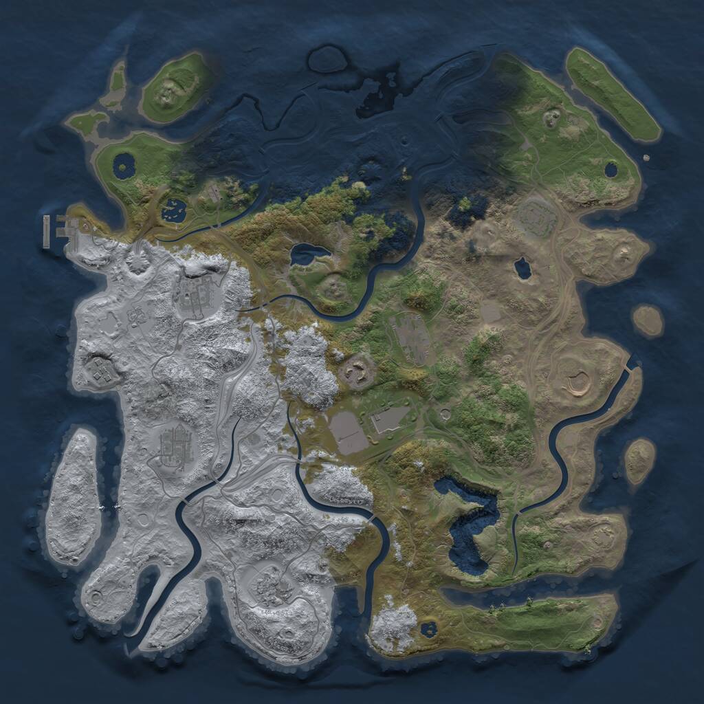 Rust Map: Procedural Map, Size: 4250, Seed: 1976731806, 15 Monuments