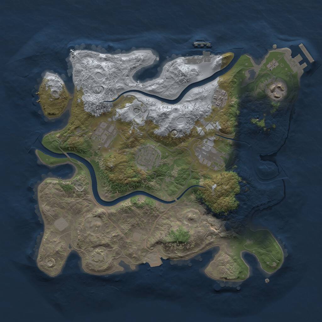 Rust Map: Procedural Map, Size: 3000, Seed: 6509348, 10 Monuments
