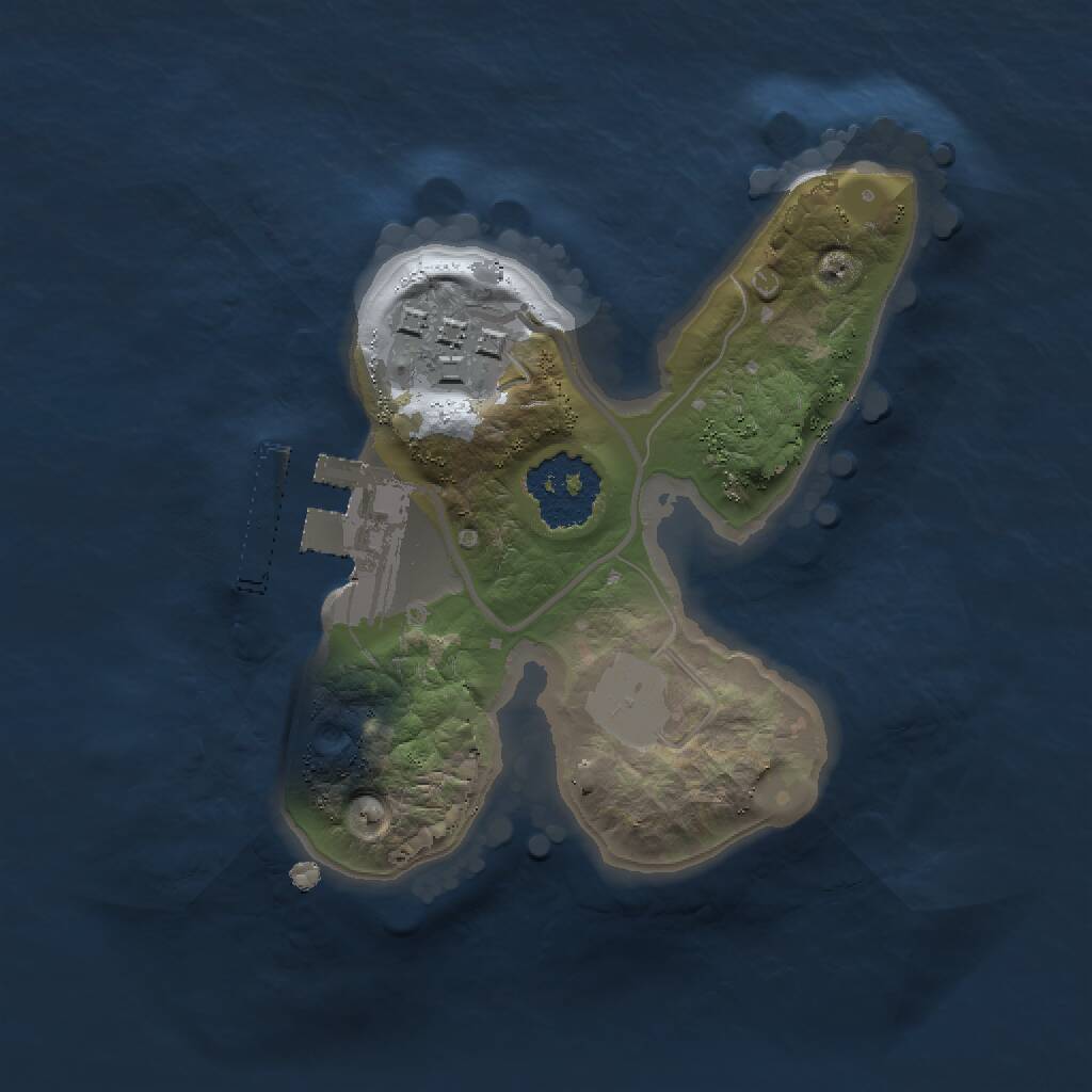 Rust Map: Procedural Map, Size: 1500, Seed: 1155528680, 3 Monuments