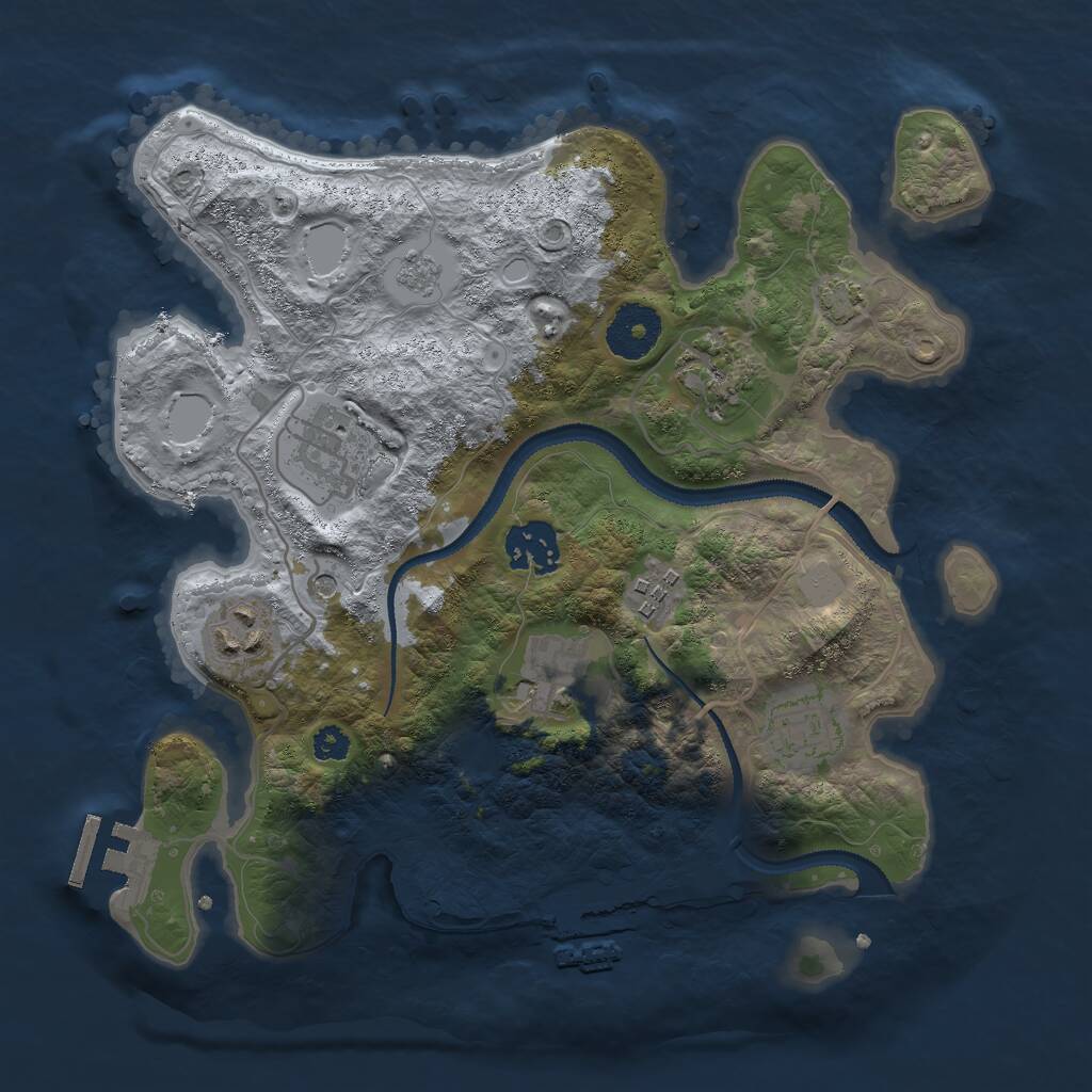Rust Map: Procedural Map, Size: 3000, Seed: 73344, 13 Monuments