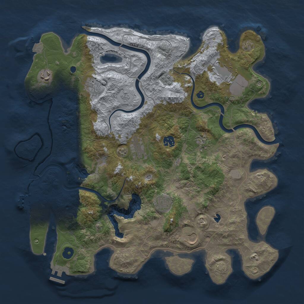 Rust Map: Procedural Map, Size: 4000, Seed: 674047981, 15 Monuments
