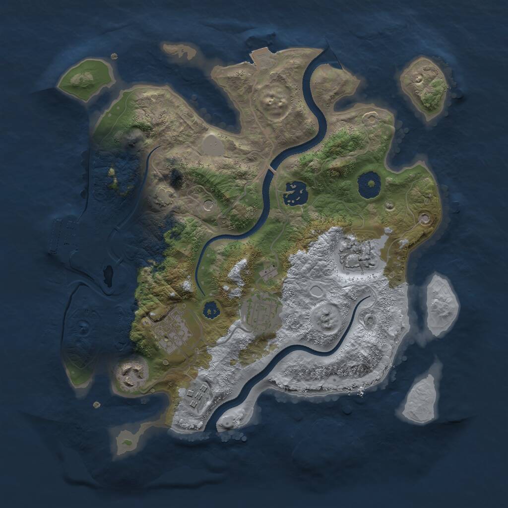 Rust Map: Procedural Map, Size: 3000, Seed: 193438530, 10 Monuments