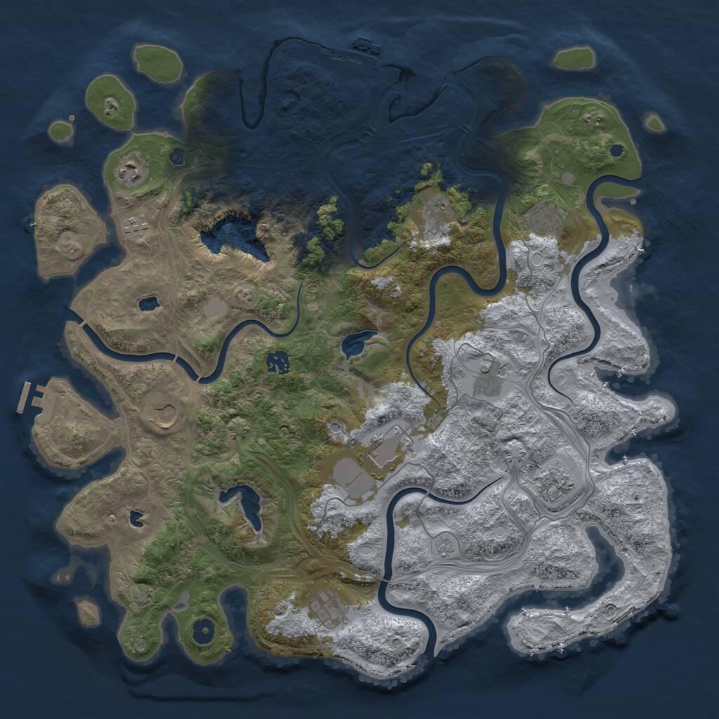Rust Map: Procedural Map, Size: 4500, Seed: 178430949, 16 Monuments