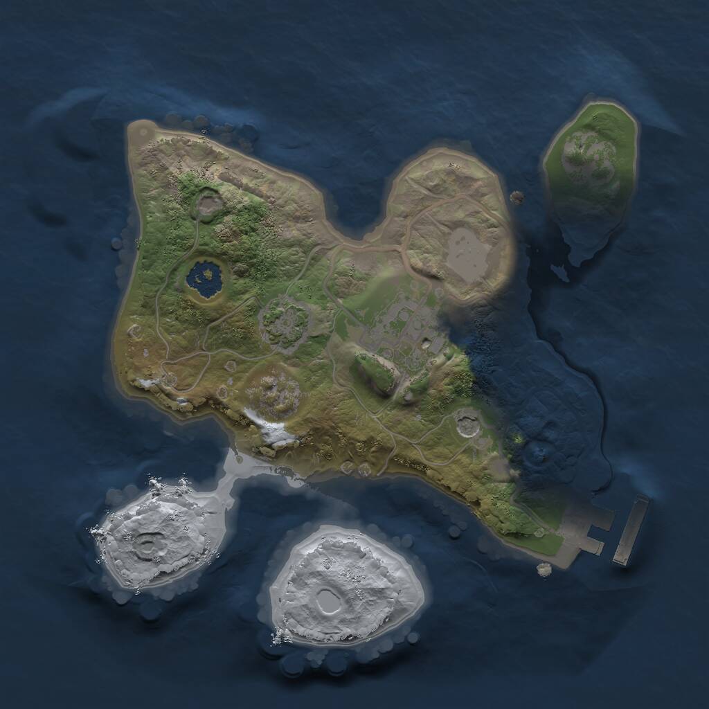 Rust Map: Procedural Map, Size: 2000, Seed: 800976103, 5 Monuments
