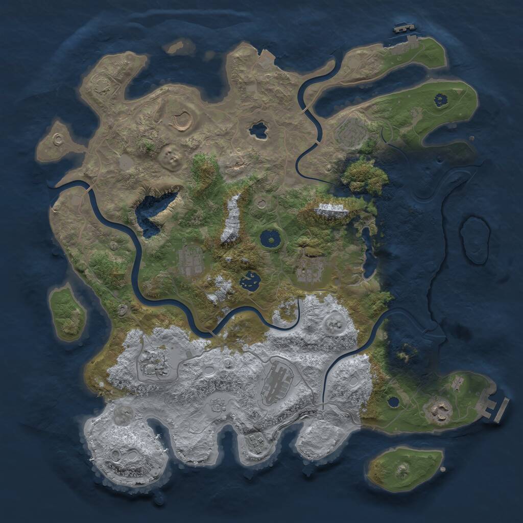 Rust Map: Procedural Map, Size: 4000, Seed: 312321123, 15 Monuments